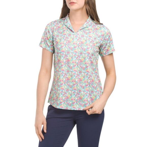 BERMUDA SANDS Monica Aquamarine Upf 50 Short Sleeve Top Mukti Color NWT in packg - Picture 1 of 5